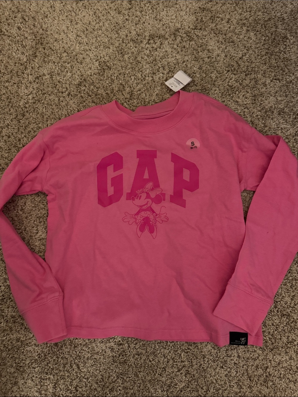 GAP Bright Pink Minnie Graphic Long sleeve Tshirt